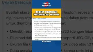 Ukuran Thumbnail Sesuai Rekomendasi YouTube #shorts #short #thumbnail #rekomendasi