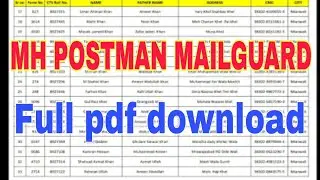 MAHARASHTRA POSTMAN MTS RESULT 2021 MH POST RESULT 2021 MH POSTMAN MTS MAIL GUARD RESULT 2021