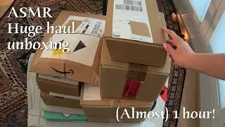 ASMR 🌙 Huge haul unboxing - Tapping on different objects (no talking, almost 1 hour)