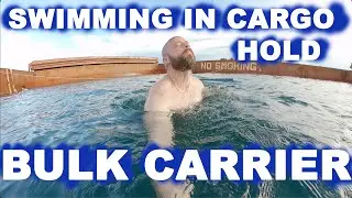 Swimming in cargo hold of ocean going ship