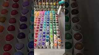 Asmr Organizing 140 ohuhu waterbased brushmarkers in colour order_😍🎀_🍓
