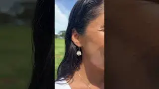 Tiny Bubbles White Freshwater Pearl Earrings in Gold with Diamonds #shorts