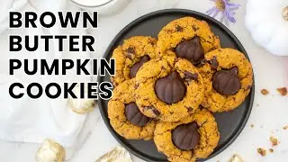 PERFECT Brown Butter Pumpkin Cookies with Chocolate Caramel Pumpkins!