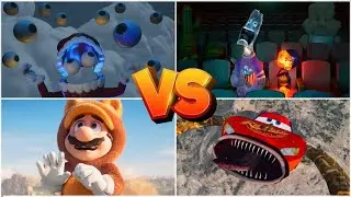 The Amazing Digital Circus vs Elemental vs The Super Mario Bros. Movie vs Lightning McQueen Eater