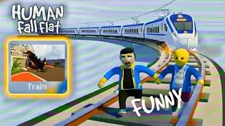 You'll go crazy laughing! 😅 Human Fall Flat |  LEVEL - Train |  Funny Moments Gameplay #2
