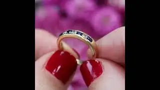 Sapphire & Diamond 18ct Gold Half Eternity Ring