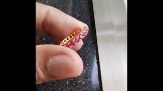 Ruby Eternity Ring,2mm Lab Ruby Eternity Band, Wedding Engagement Ring,  ,UncommonJewelsIN