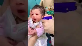Cute baby getting ear piercing #shorts #cute #viral
