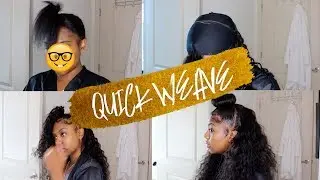 Half Up Half Down Natural Wave Quick Weave (Protective Style) ft Klaiyi Hair