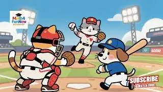 Baseball game between cats & dogs #kidsvideo #cartoon #math #education #cocomelon #babyshark #ball