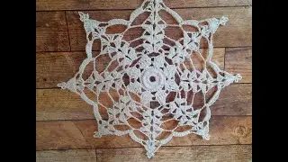 Świąteczna ozdoba  okienna - duża  śnieżynka nr 5, średnica  25 cm krok po kroku @Szydełko Gabi