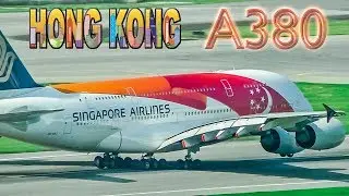 SINGAPORE Airbus A380 Super in ACTION at HONG KONG