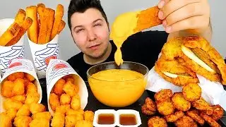 Cheesy Hash Browns & Cheesy Tots • MUKBANG