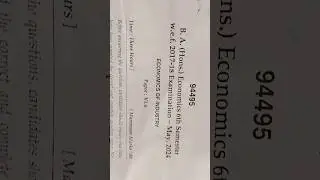 MDU ba eco Hons 6th sem economics of industry May 2024#mduquestionpaper #mdu #exam #trading