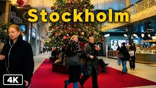 Stockholm Christmas Lights at Night | Cozy 4K HDR Walk