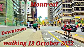 Montreal Downtown streets walking Today