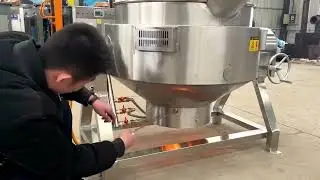 Gas interlayer frying pan ignition operation video