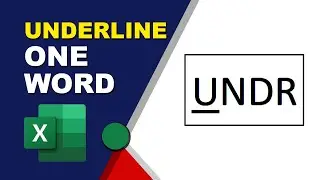Underline only one word in an Excel cell shortcut key