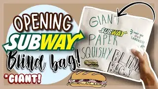 OPENING A GIANT SUBWAY PAPER SQUISHY BLIND BAG! 🥪*make your own sandwich! | Crafty Block