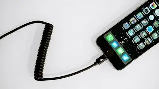 Short lightning iPhone spring cable for CarPlay