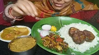 MUKBANG EATING HOT🔥RICE,BRINJAL FRY, DRUMSTICK CURRY, TADKA🍚EATING CHANGE#eatingshow#mukbang#PAKHAL
