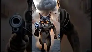 😼Cat and rabbit fight.😱😱#shorts #shortvideo #aivideo #trending #cat #rabbit #anime #coolvideo