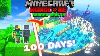 We Survived 100 Days with Shared Health on a Survival Island in Minecraft Hardcore!
