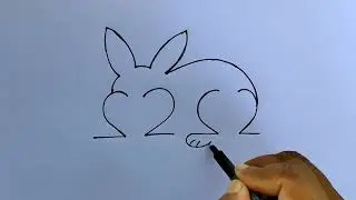 Rabbit Drawing with 2222 number | Rabbit Drawing Tutorial | Rabbit Drawing Step by step