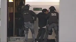 Polizei &uuml;berw&auml;ltigt Mann in Thalys in Rotterdam
