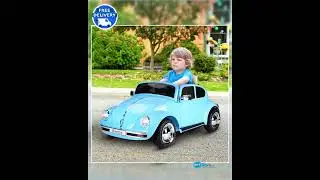 Licensed Volkswagen Beetle Electric Kids Ride-On Car 6V Battery Powered Toy with Remote Control M...