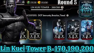 Lin Kuei Tower Boss Battle 200 & 170 , 190 Fight + Reward MK Mobile | Klassic Noob Saibot 🔥
