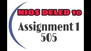 NIOS DELED 505 Assignment 1