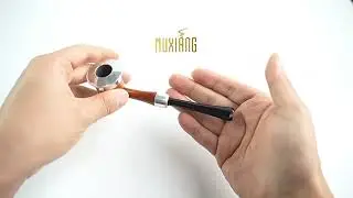 MUXIANG Smooth Briar Poker Tobacco Pipe With Aluminum Ring
