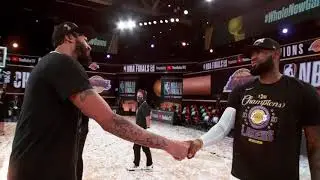 HANDSHAKE of LeBron James and Anthony Davis NBA FINALS 2020 Winner
