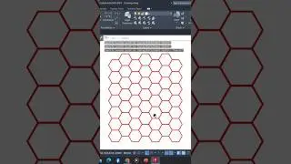 Hexagon pattern created in AutoCAD #pattern #hexagon #design #autocad #array #cad