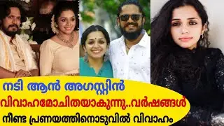 നടി ആൻ അഗസ്റ്റിൻ വിവാഹമോചിതയാകുന്നു!വർഷങ്ങൾ നീണ്ട പ്രണയത്തിനൊടുവിൽ വിവാഹം|Ann Augustine Divorce