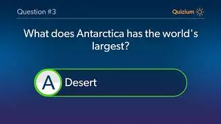 Antarctica Quiz - At which pole Antarctica is situated and more questions