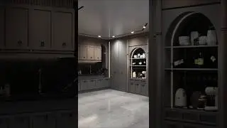 Beautiful Kitchen with neutral grey colors neoclassical design#reelsviral#interiorideas #shorts