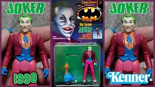 Vintage 1990 Sky Escape JOKER action figure from the Dark Knight Collection by Kenner. DC Comics.
