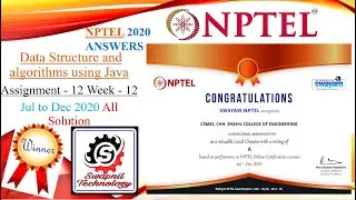 Data Structure and algorithms using Java Week 12 || NPTEL || Assignment answers 2020 ||