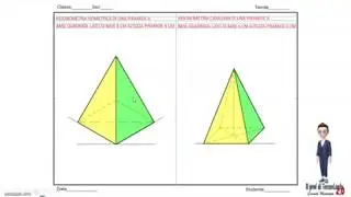Assonometria isometrica e cavaliera di una piramide base quadrata