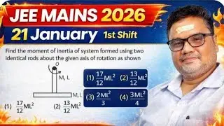 Jee mains 2026,physics,rotational motion problem,moment of inertia, parallel axis theorem 