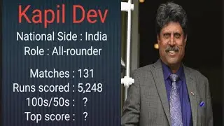 Kapil  Dev  Test  &  ODI  Career