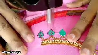 Machine embroidery bead work blouse designs | embroidery easy stitch