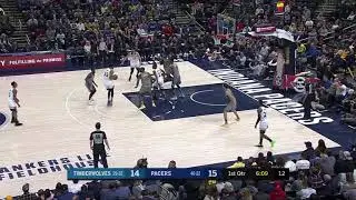 KAT dribbled-once, finger-roll layup