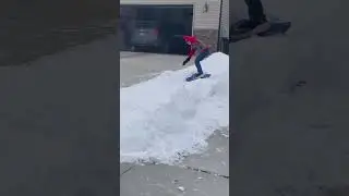 Attempting to snowboard on a sled down our sledding hill that we built #fail #funny #viral