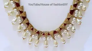 DIY|| How To Make Antique Silk Thread Necklace||Pearl necklace
