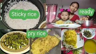 Breakfast main, Sticky pry rice, kaliya hai// Vegitable ke sath//,