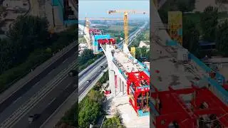 Direct hit! Xiongxin high speed rail crosses Lekai Street Bridge #infrastructure #highway#technology