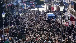 Crans-Montana residents take part in silent march for fire victims